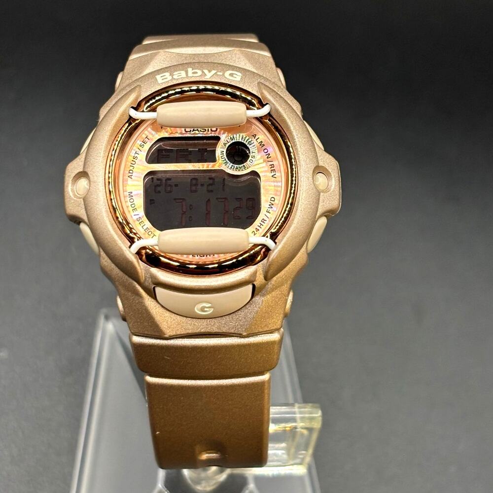 Casio Baby-G BG169G-4 Bronze Rose Gold Digital Women's Watch Discontinued